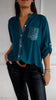 VERITY | SEQUIN TRIM BUTTON-UP SHIRT