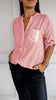 VERITY | SEQUIN TRIM BUTTON-UP SHIRT