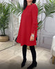 MEREDITH | ROUND NECK CUT-OUT SLEEVE SWING DRESS