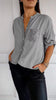 VERITY | SEQUIN TRIM BUTTON-UP SHIRT
