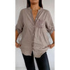 VERITY | SEQUIN TRIM BUTTON-UP SHIRT